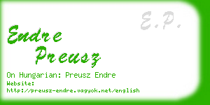 endre preusz business card